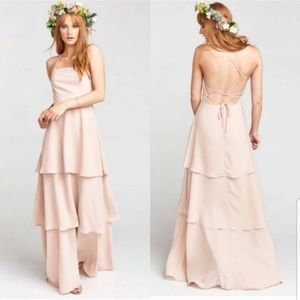 Show Me Your Mumu Calypso Ruffle Maxi Dress Dusty Blush